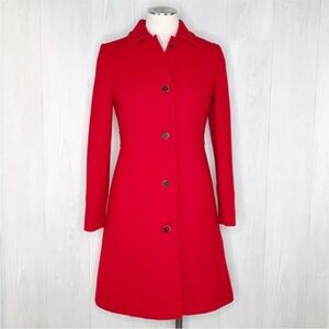 J crew lady day coat with thinsulate in red